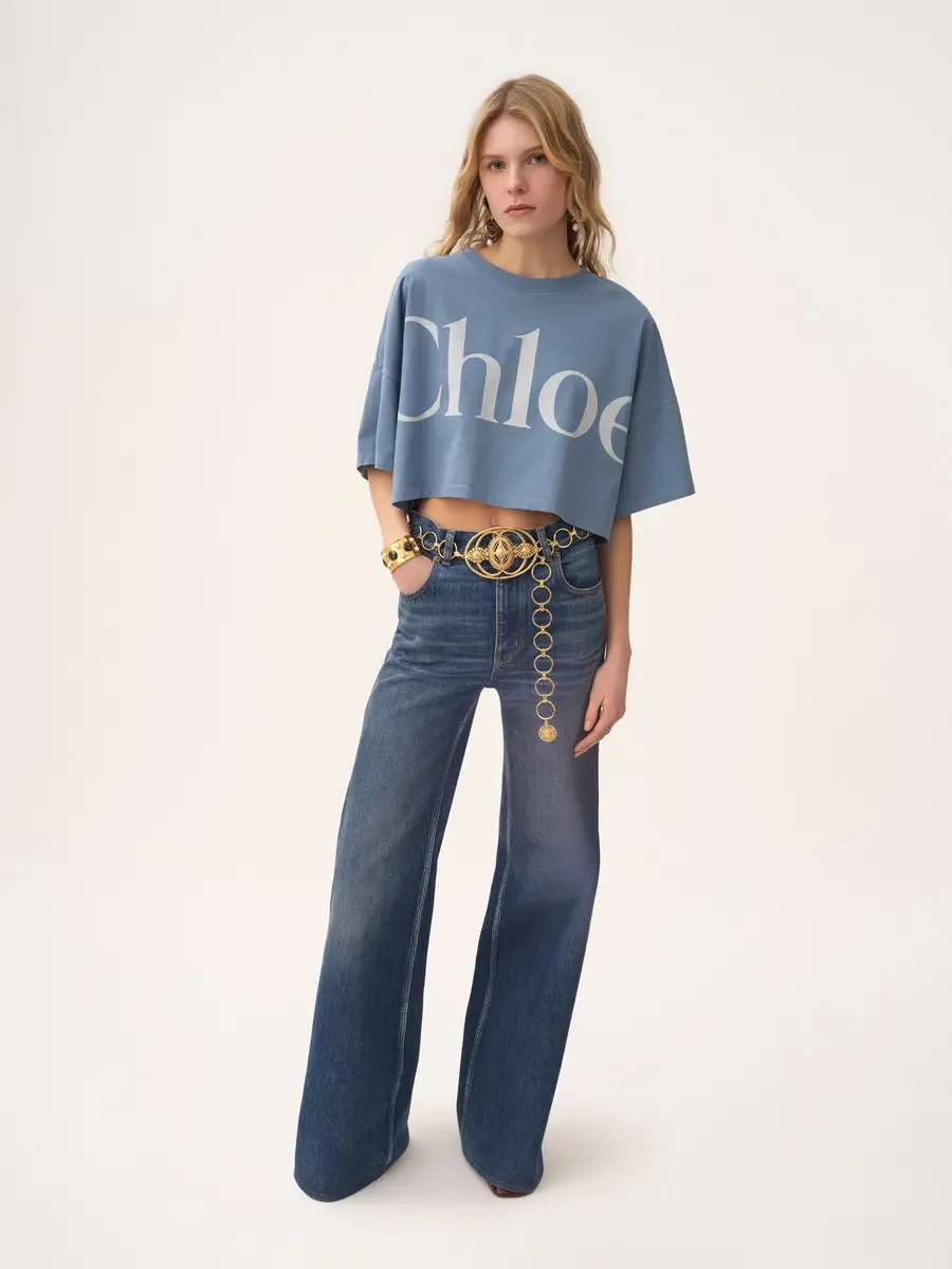 Chloé Cropped boxy logo T-shirt in cotton jersey | Thumbnail 3 Chloé Cropped boxy logo T-shirt in cotton jersey | Thumbnail 3