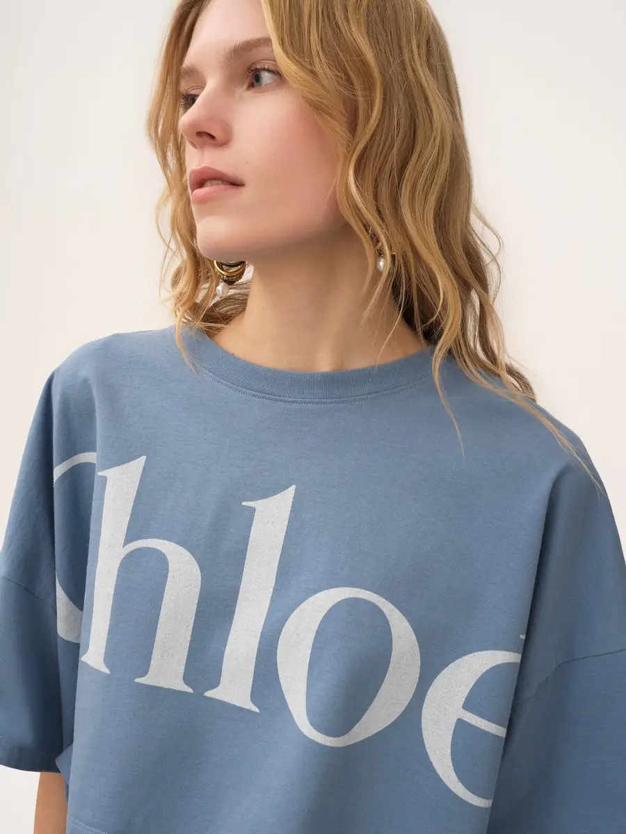 Chloé Cropped boxy logo T-shirt in cotton jersey | Thumbnail 6 Chloé Cropped boxy logo T-shirt in cotton jersey | Thumbnail 6