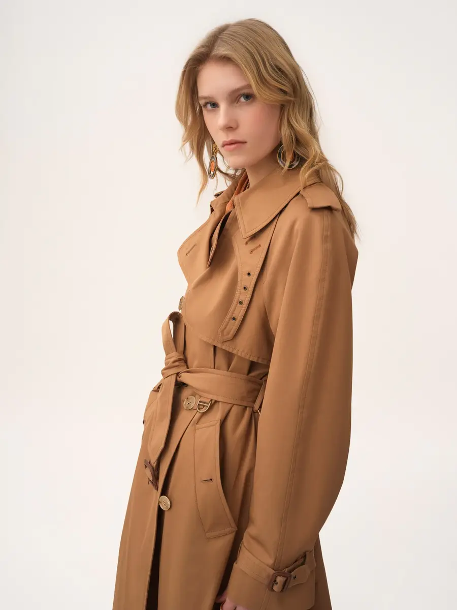 Chloé Long trench coat in cotton gabardine | Thumbnail 4 Chloé Long trench coat in cotton gabardine | Thumbnail 4