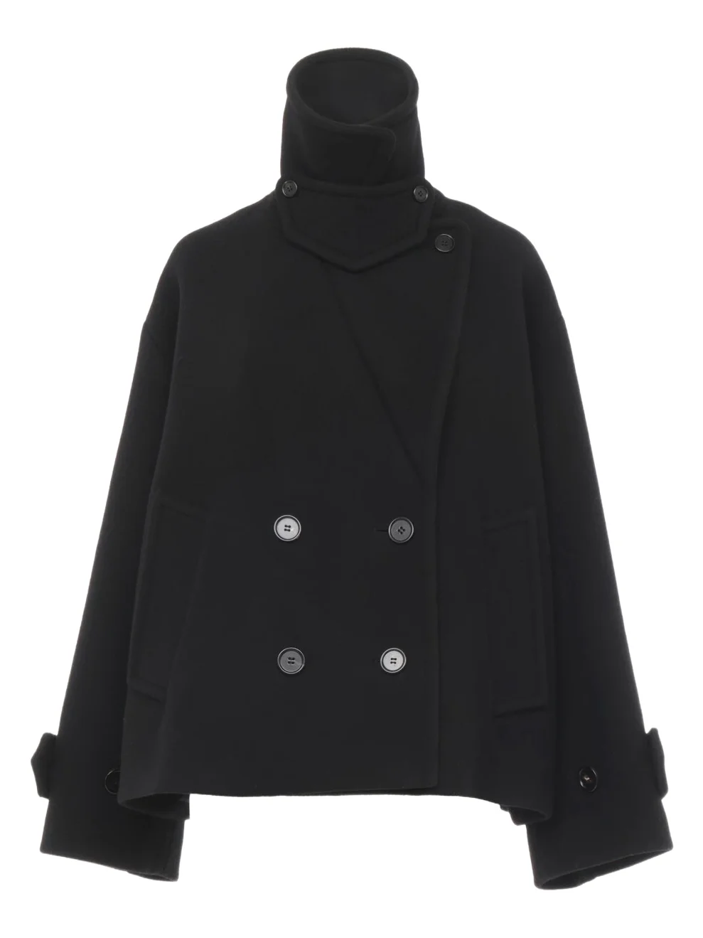 Oversized short coat in wool