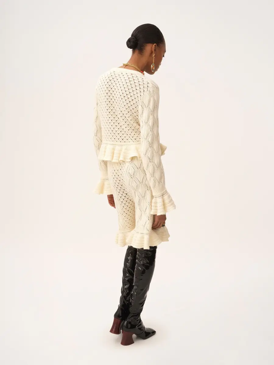 Chloé Ruffled logo cardigan in a silk, alpaca & cotton knit | Thumbnail 5 Chloé Ruffled logo cardigan in a silk, alpaca & cotton knit | Thumbnail 5