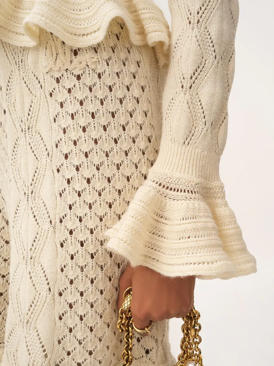 Chloé Ruffled logo cardigan in a silk, alpaca & cotton knit | Thumbnail 7 Chloé Ruffled logo cardigan in a silk, alpaca & cotton knit | Thumbnail 7