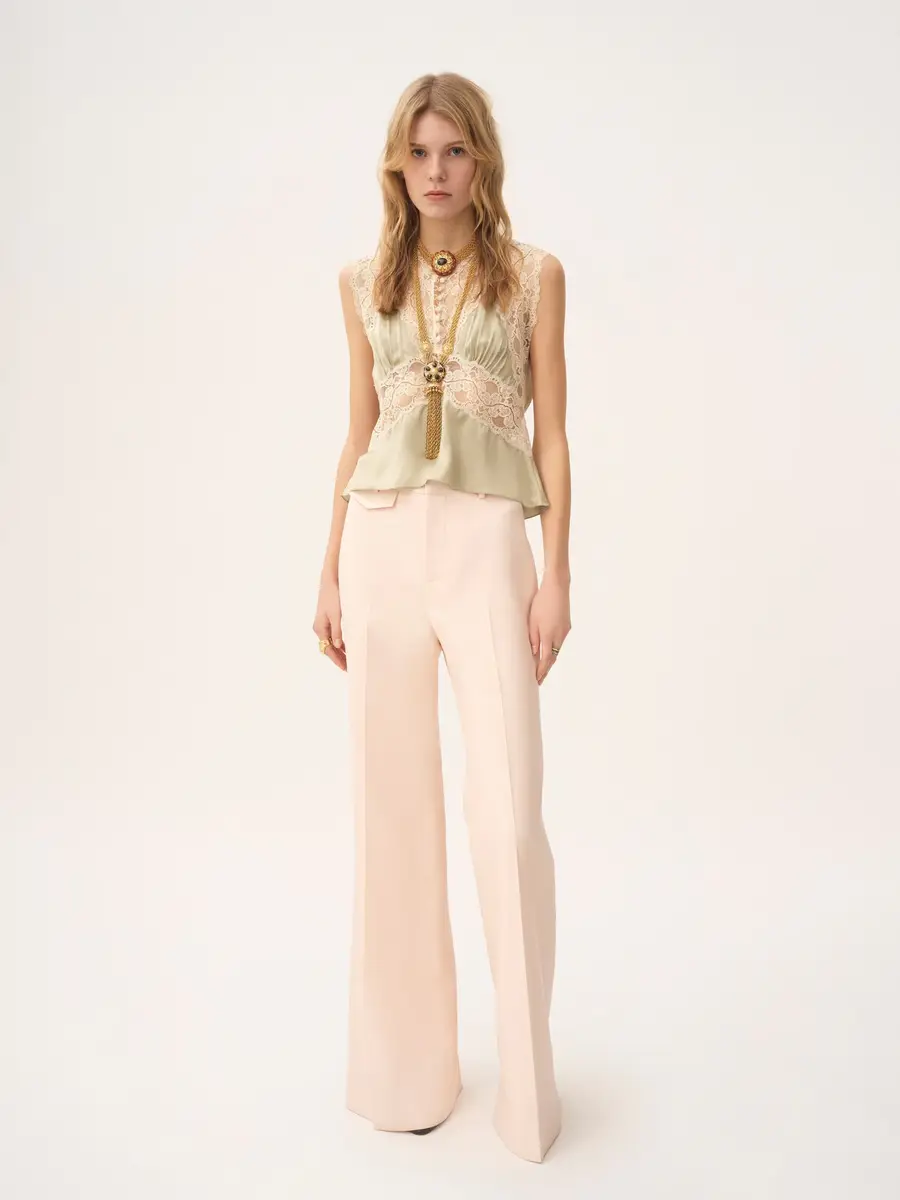 Chloé High-rise flared pants in wool gabardine | Thumbnail 4