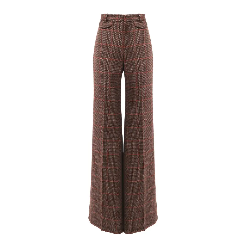 Chloé High-rise flared pants in wool check | Image 1 Chloé High-rise flared pants in wool check | Image 1