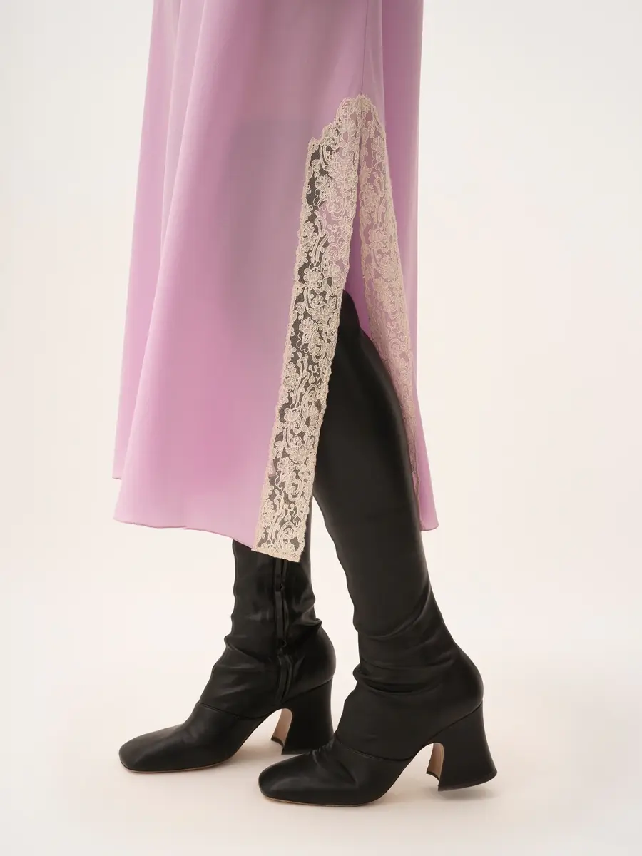 Chloé Thin-strap midi dress in crêpe de chine & lace | Thumbnail 7 Chloé Thin-strap midi dress in crêpe de chine & lace | Thumbnail 7