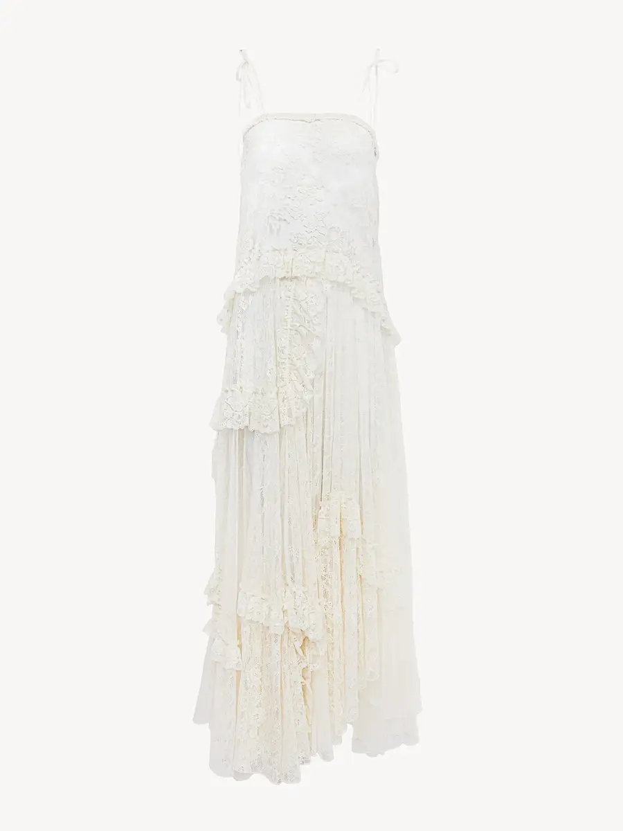 Chloé Thin-strap long dress in embroidered lace | Thumbnail 2
