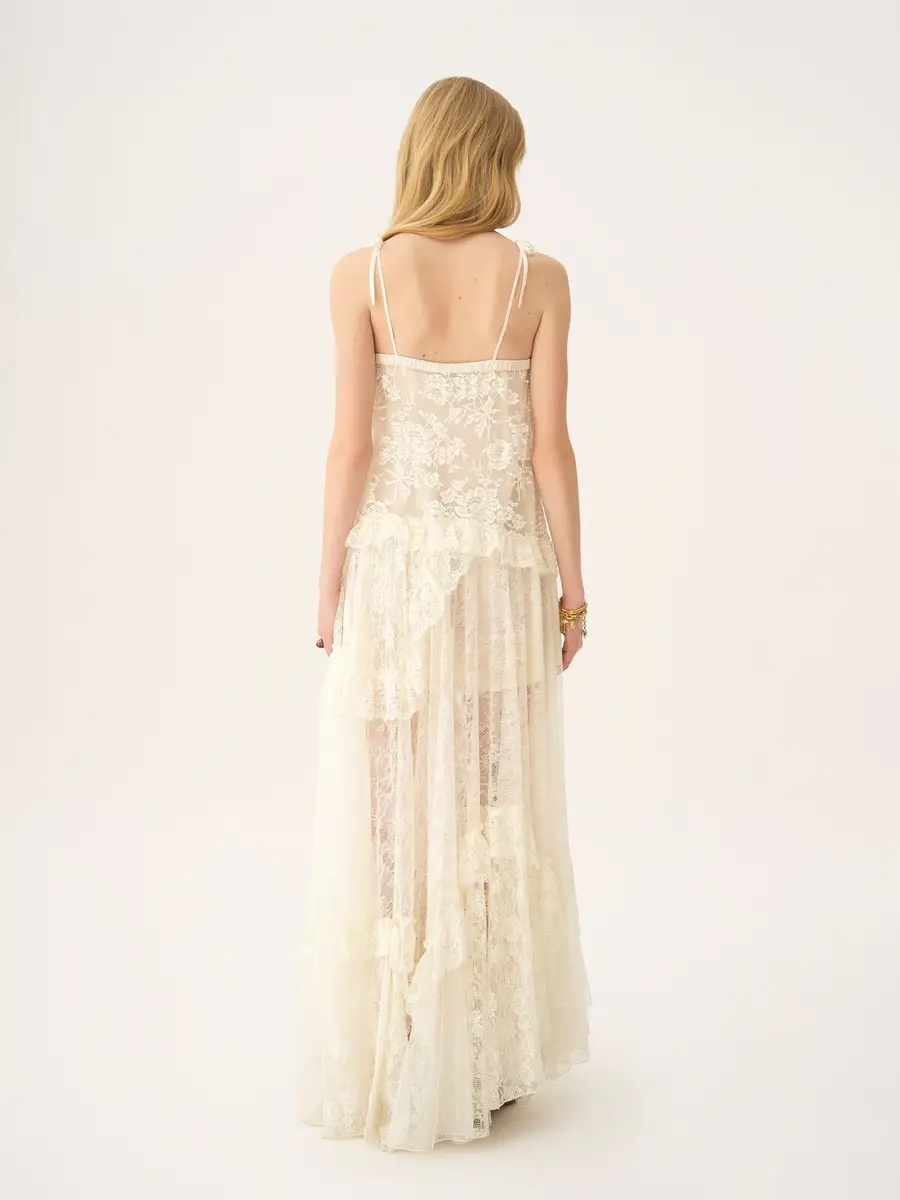 Chloé Thin-strap long dress in embroidered lace | Thumbnail 5