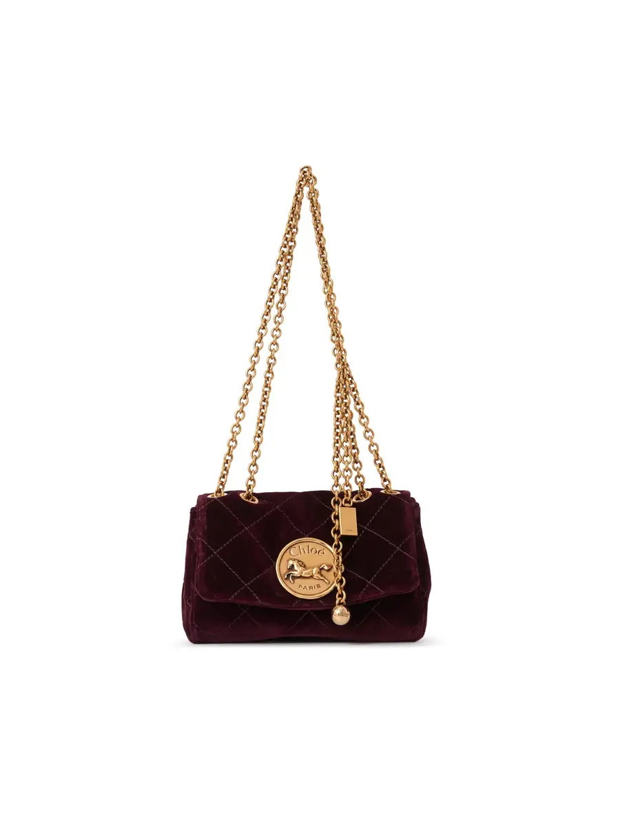 Chloé Small Chloé Heritage shoulder bag in velvet | Image 1 Chloé Small Chloé Heritage shoulder bag in velvet | Image 1