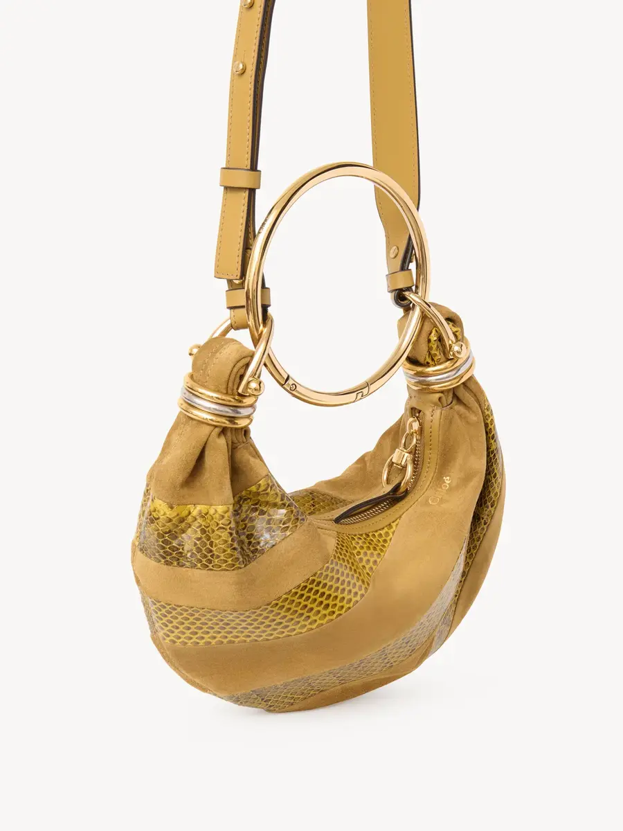 Chloé Mini Bracelet Hobo bag in suede leather & snakeskin | Thumbnail 3 Chloé Mini Bracelet Hobo bag in suede leather & snakeskin | Thumbnail 3