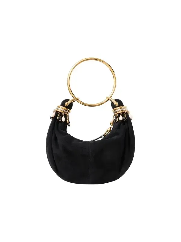 Chloé Mini Beaded Bracelet Hobo bag in suede leather