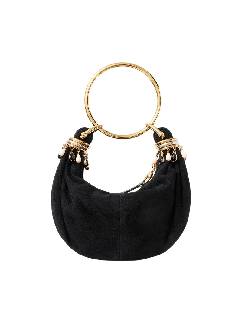 Mini Beaded Bracelet Hobo bag in suede leather Mini Beaded Bracelet Hobo bag in suede leather