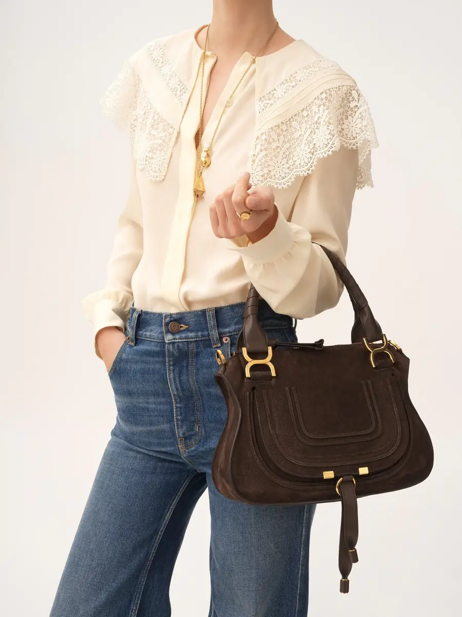 Chloé Small Marcie bag in suede leather | Thumbnail 3 Chloé Small Marcie bag in suede leather | Thumbnail 3