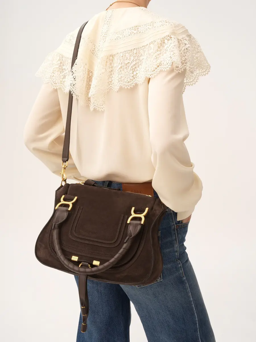 Chloé Small Marcie bag in suede leather | Thumbnail 4 Chloé Small Marcie bag in suede leather | Thumbnail 4