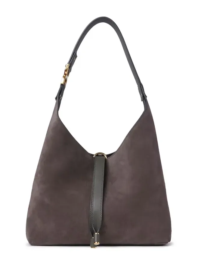 Small Marcie hobo bag in suede leather Small Marcie hobo bag in suede leather