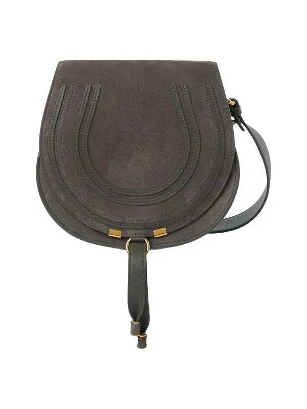 Marcie saddle bag in suede leather