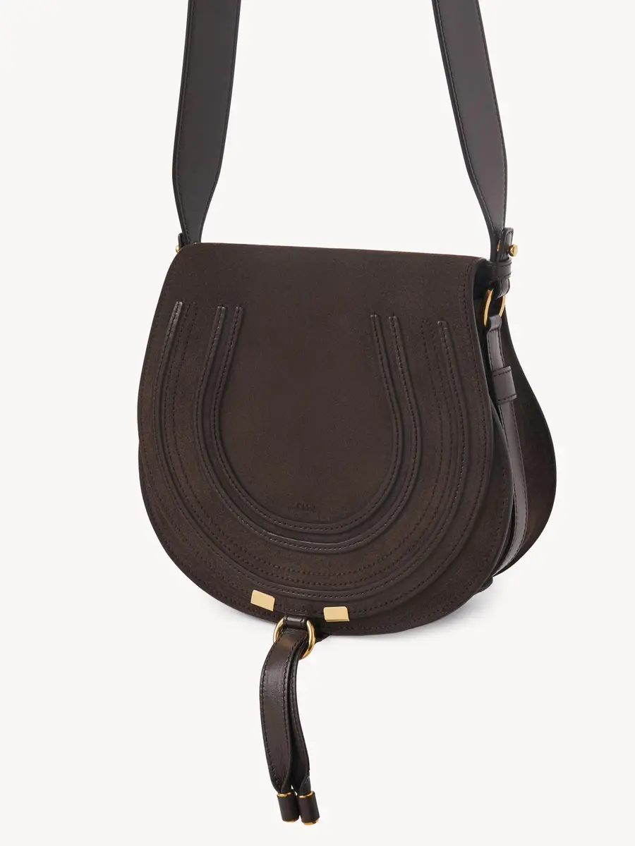 Chloé Marcie saddle bag in suede leather | Thumbnail 4