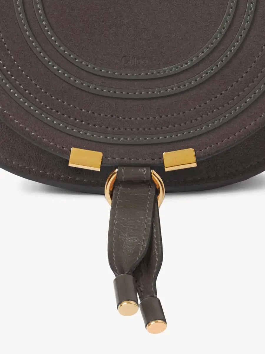 Chloé Small Marcie saddle bag in suede leather | Thumbnail 6