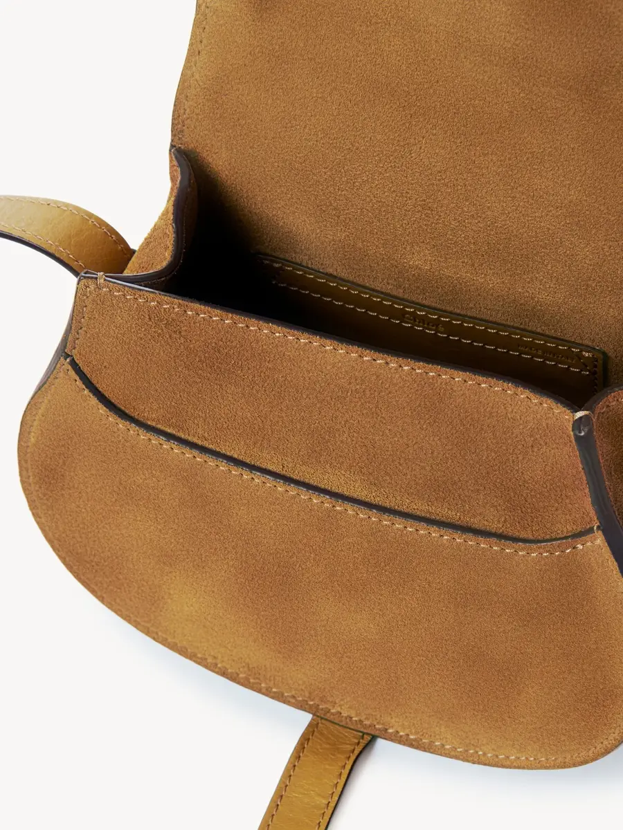 Chloé Small Marcie saddle bag in suede leather | Thumbnail 6