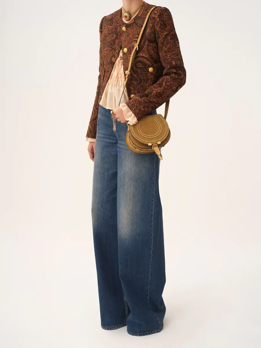 Chloé Small Marcie saddle bag in suede leather | Thumbnail 8