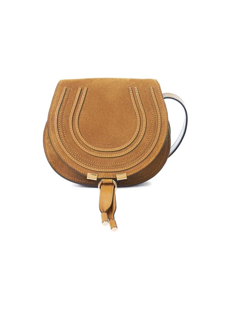 Small Marcie saddle bag in suede leather Small Marcie saddle bag in suede leather