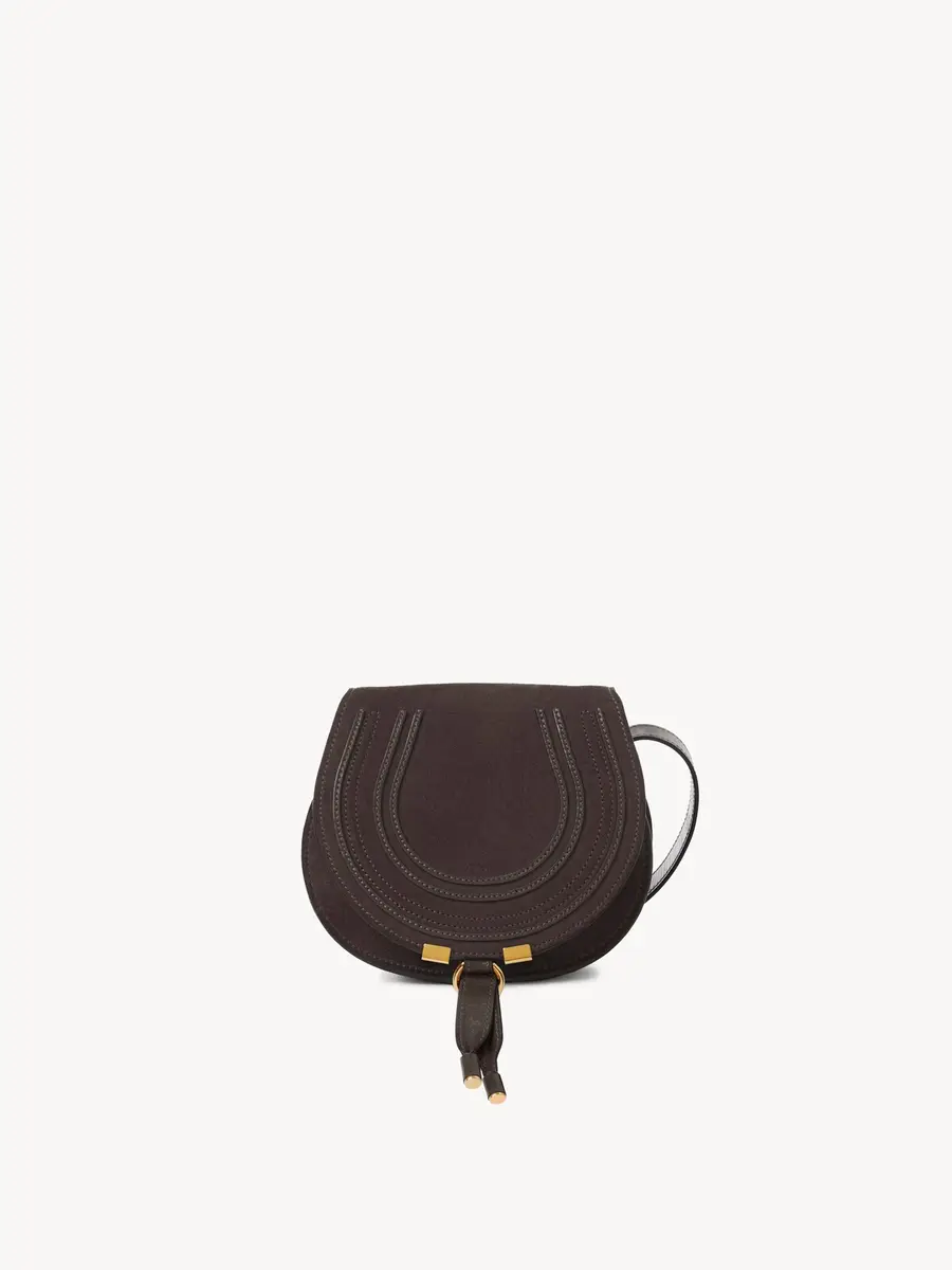 Chloé Small Marcie saddle bag in suede leather | Thumbnail 2 Chloé Small Marcie saddle bag in suede leather | Thumbnail 2