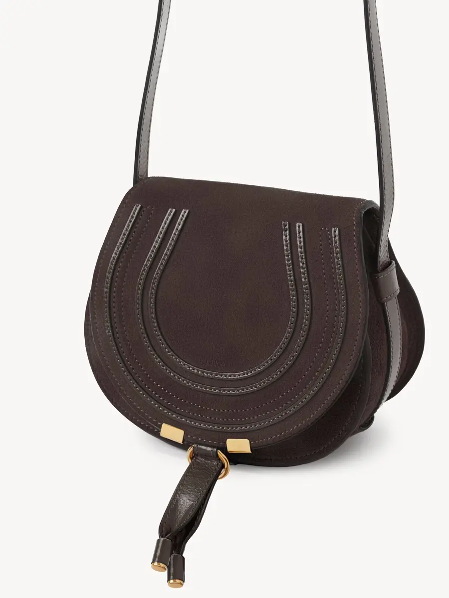 Chloé Small Marcie saddle bag in suede leather | Thumbnail 3 Chloé Small Marcie saddle bag in suede leather | Thumbnail 3