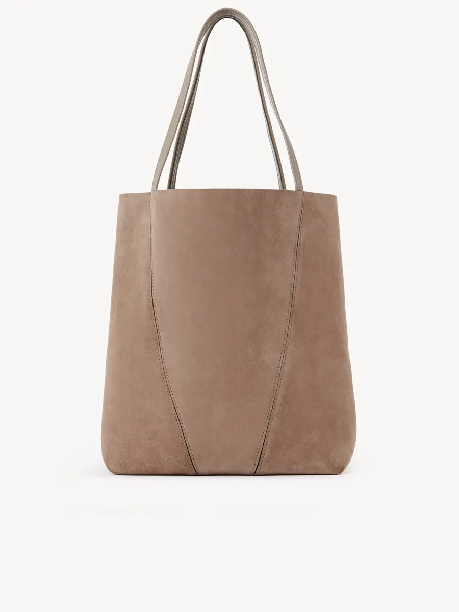 Chloé Large Chloé Spin tote bag in suede leather | Thumbnail 5 Chloé Large Chloé Spin tote bag in suede leather | Thumbnail 5