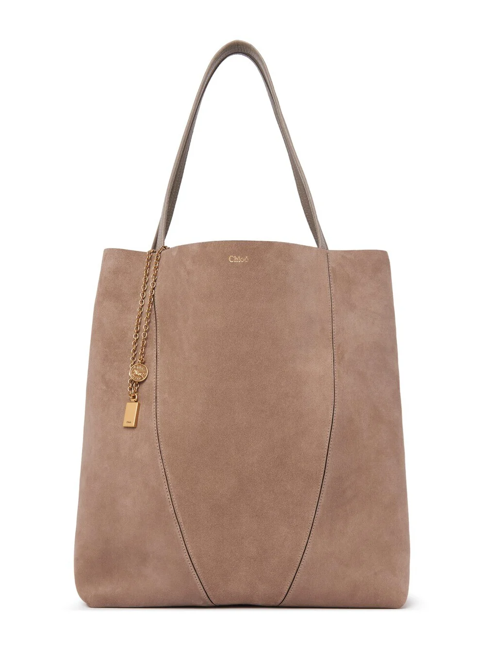 Chloé Large Chloé Spin tote bag in suede leather