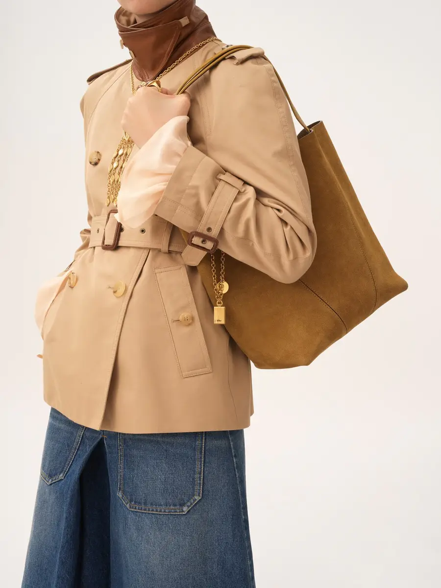 Chloé Chloé Spin tote bag in suede leather | Thumbnail 3