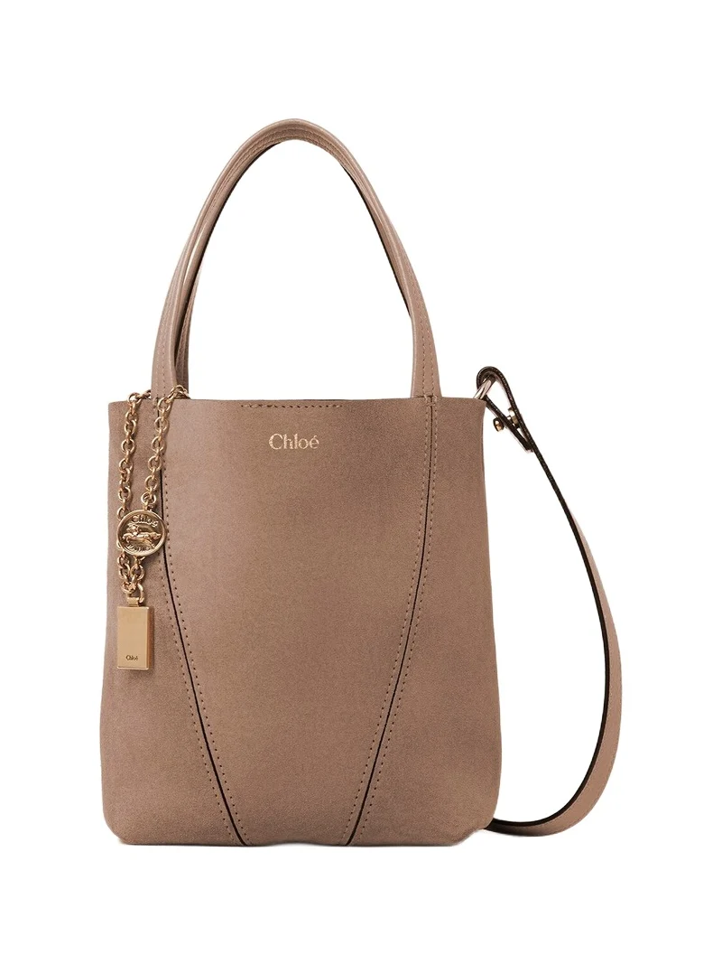 Chloé Small Chloé Spin tote bag in suede leather