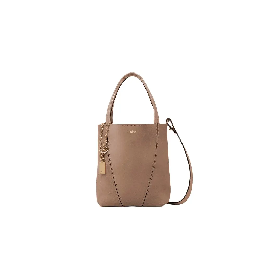 Chloé Small Chloé Spin tote bag in suede leather | Image 1 Chloé Small Chloé Spin tote bag in suede leather | Image 1