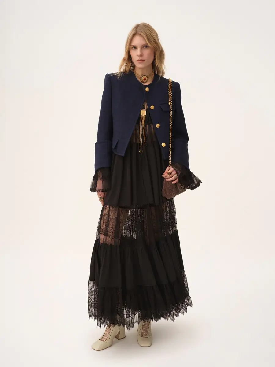 Chloé Boxy collarless jacket in wool check | Thumbnail 3 Chloé Boxy collarless jacket in wool check | Thumbnail 3