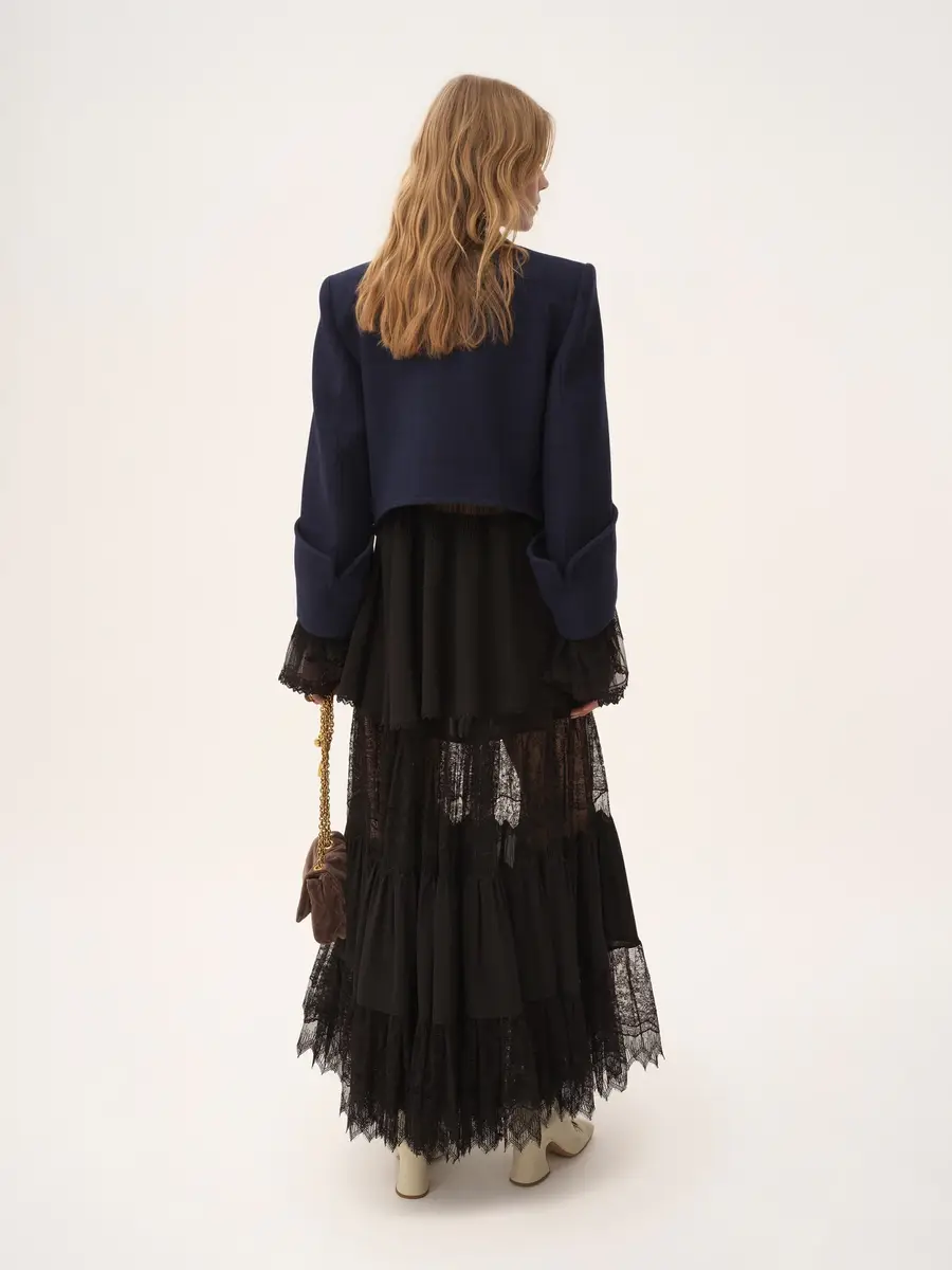 Chloé Boxy collarless jacket in wool check | Thumbnail 5 Chloé Boxy collarless jacket in wool check | Thumbnail 5