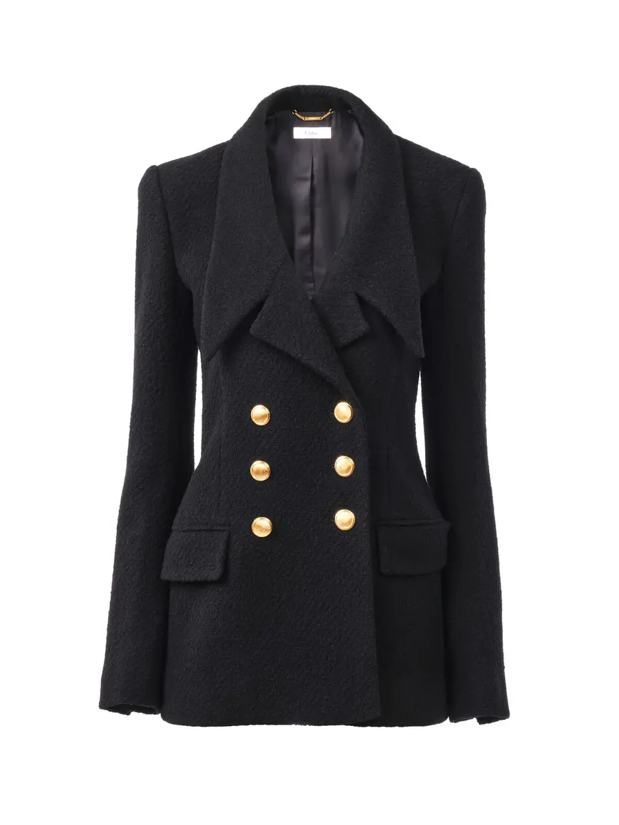 Chloé Double-breasted tailored jacket in wool bouclette | Thumbnail 2