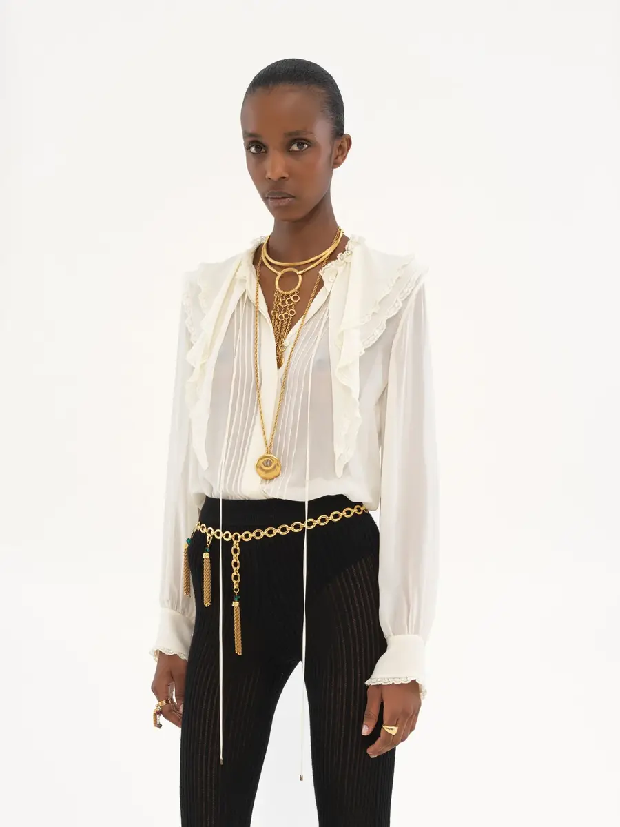 Chloé Ruffled blouse in silk georgette | Thumbnail 4 Chloé Ruffled blouse in silk georgette | Thumbnail 4