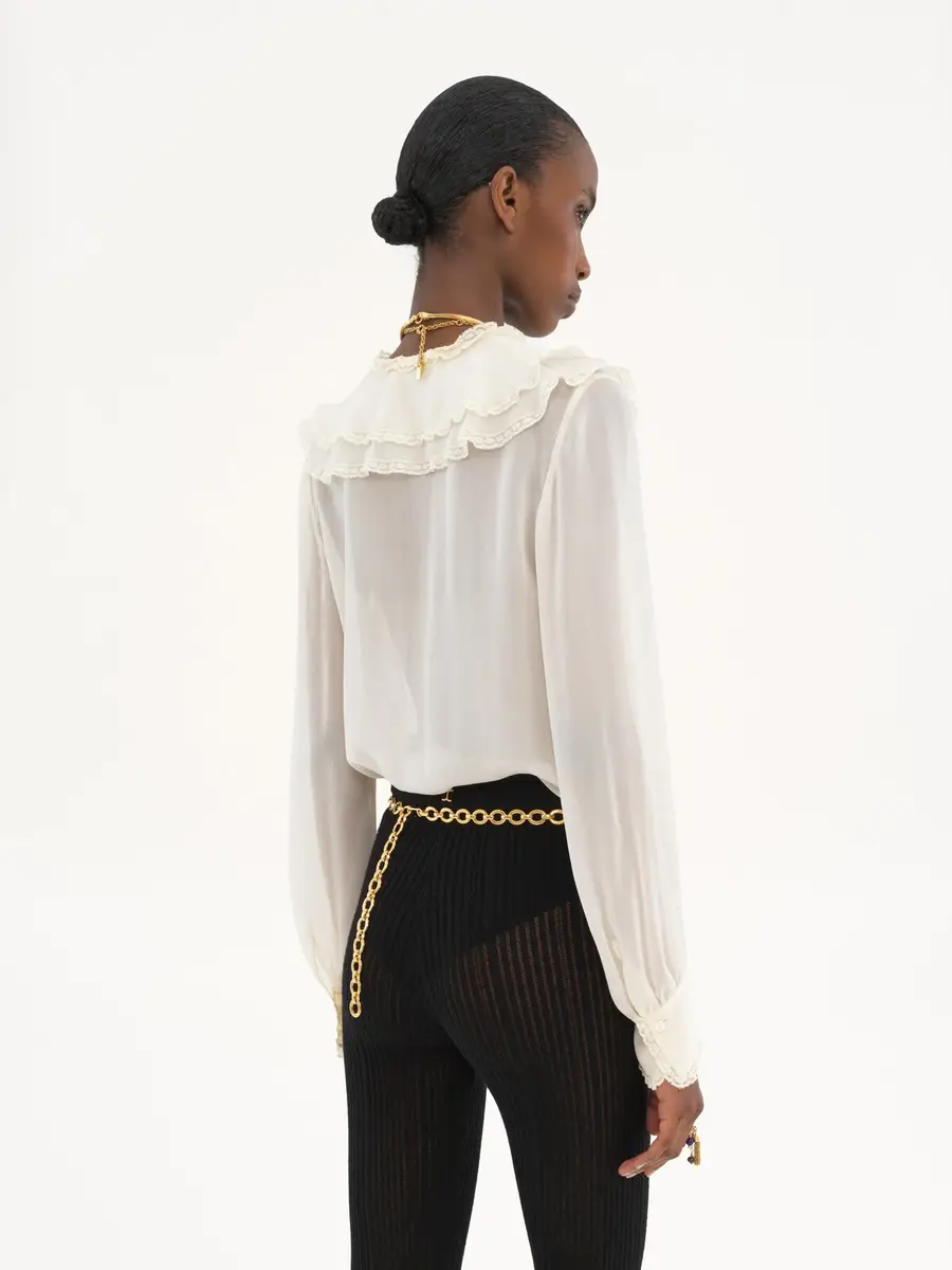 Chloé Ruffled blouse in silk georgette | Thumbnail 5 Chloé Ruffled blouse in silk georgette | Thumbnail 5