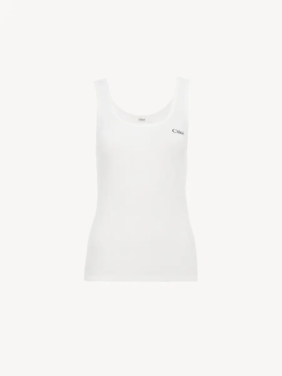 Chloé Logo tank top in jersey | Thumbnail 2 Chloé Logo tank top in jersey | Thumbnail 2