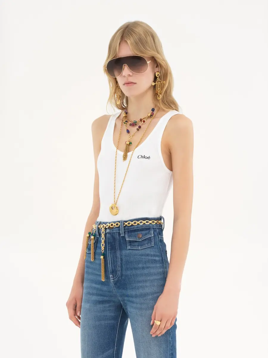Chloé Logo tank top in jersey | Thumbnail 4 Chloé Logo tank top in jersey | Thumbnail 4