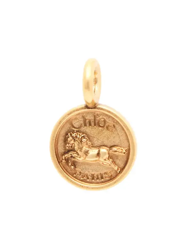 Alphabet Coin Horse charm in brass Alphabet Coin Horse charm in brass