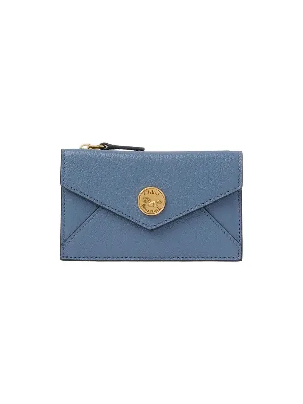 Small Envelope purse with card slots in grained leather Small Envelope purse with card slots in grained leather