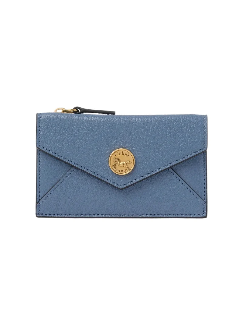 Small Envelope purse with card slots in grained leather Small Envelope purse with card slots in grained leather