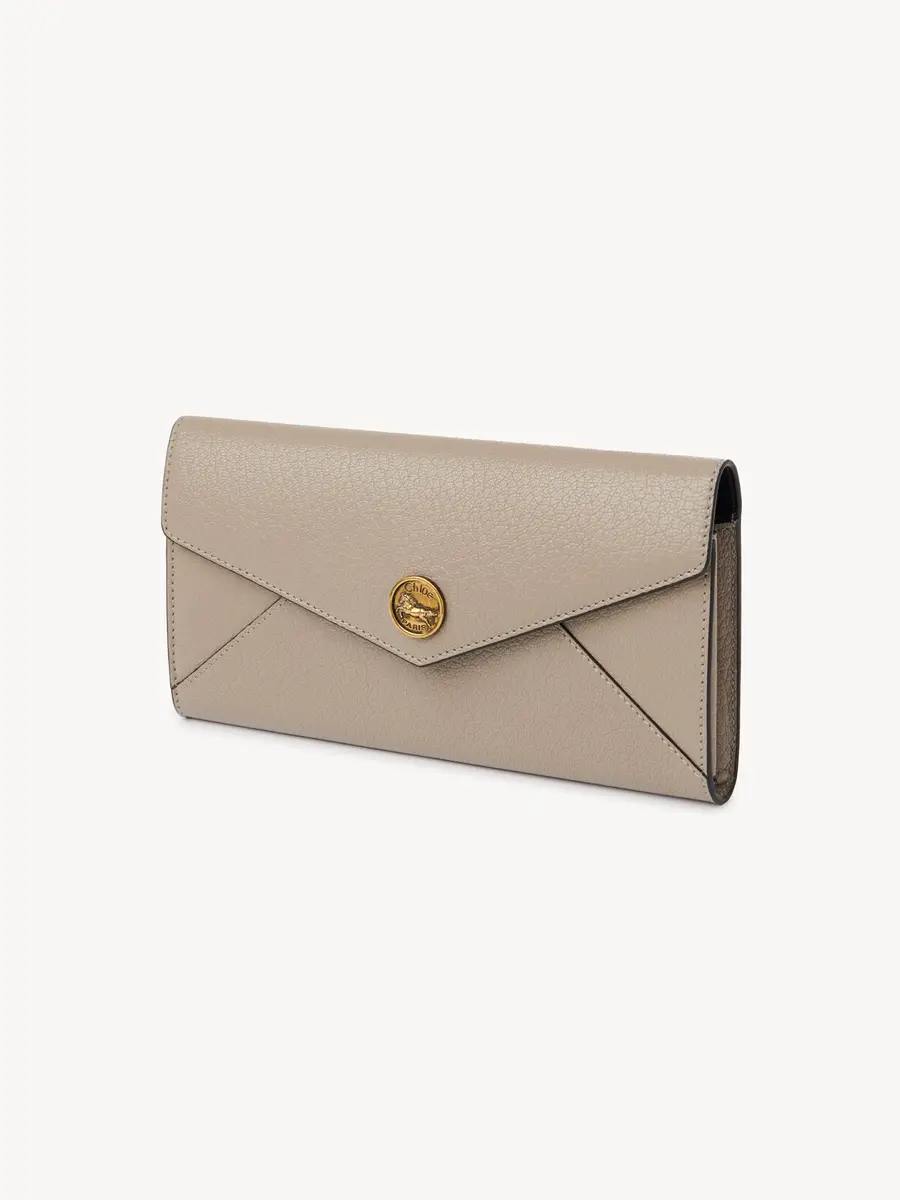 Chloé Envelope long wallet with flap in grained leather | Thumbnail 3