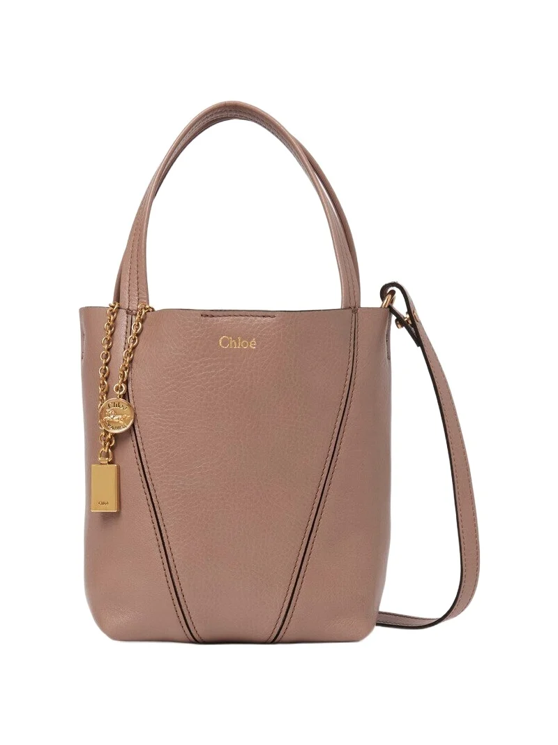 Small Chloé Spin tote bag in grained leather Small Chloé Spin tote bag in grained leather