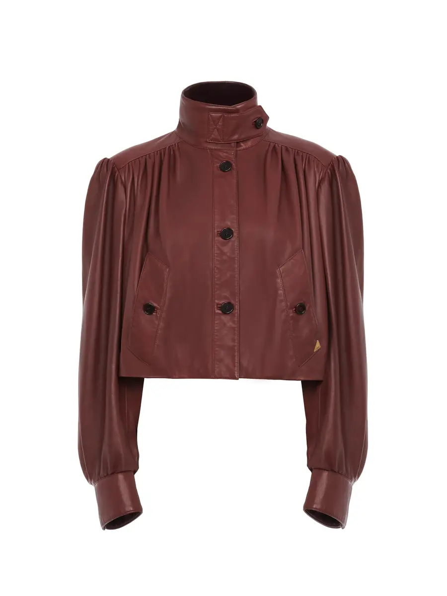 Chloé Gathered boule jacket in leather | Thumbnail 2 Chloé Gathered boule jacket in leather | Thumbnail 2