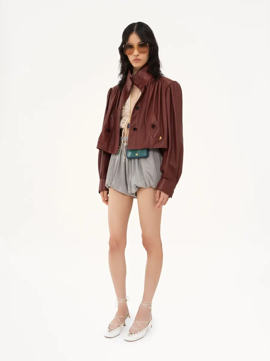 Chloé Gathered boule jacket in leather | Thumbnail 3 Chloé Gathered boule jacket in leather | Thumbnail 3