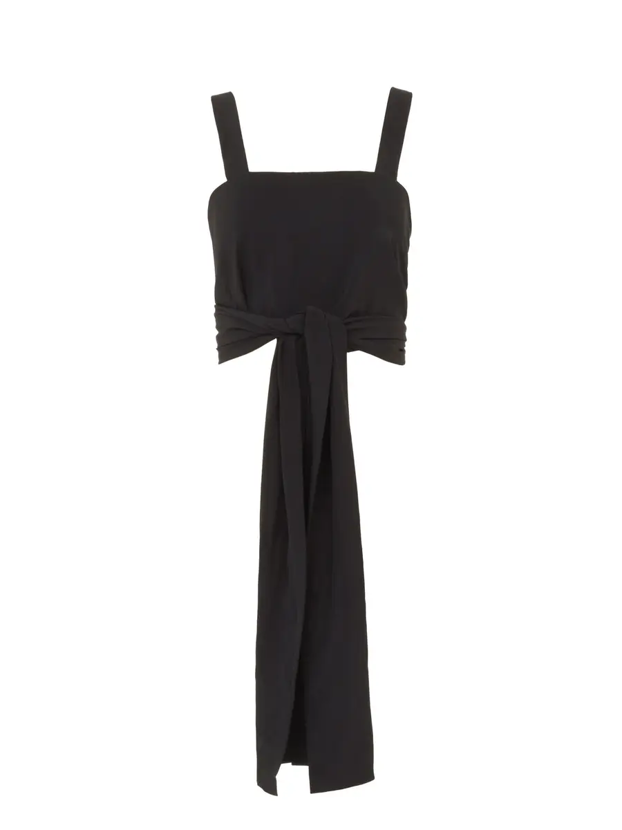 Chloé Cropped front-tie tank top in crêpe de chine | Thumbnail 2 Chloé Cropped front-tie tank top in crêpe de chine | Thumbnail 2