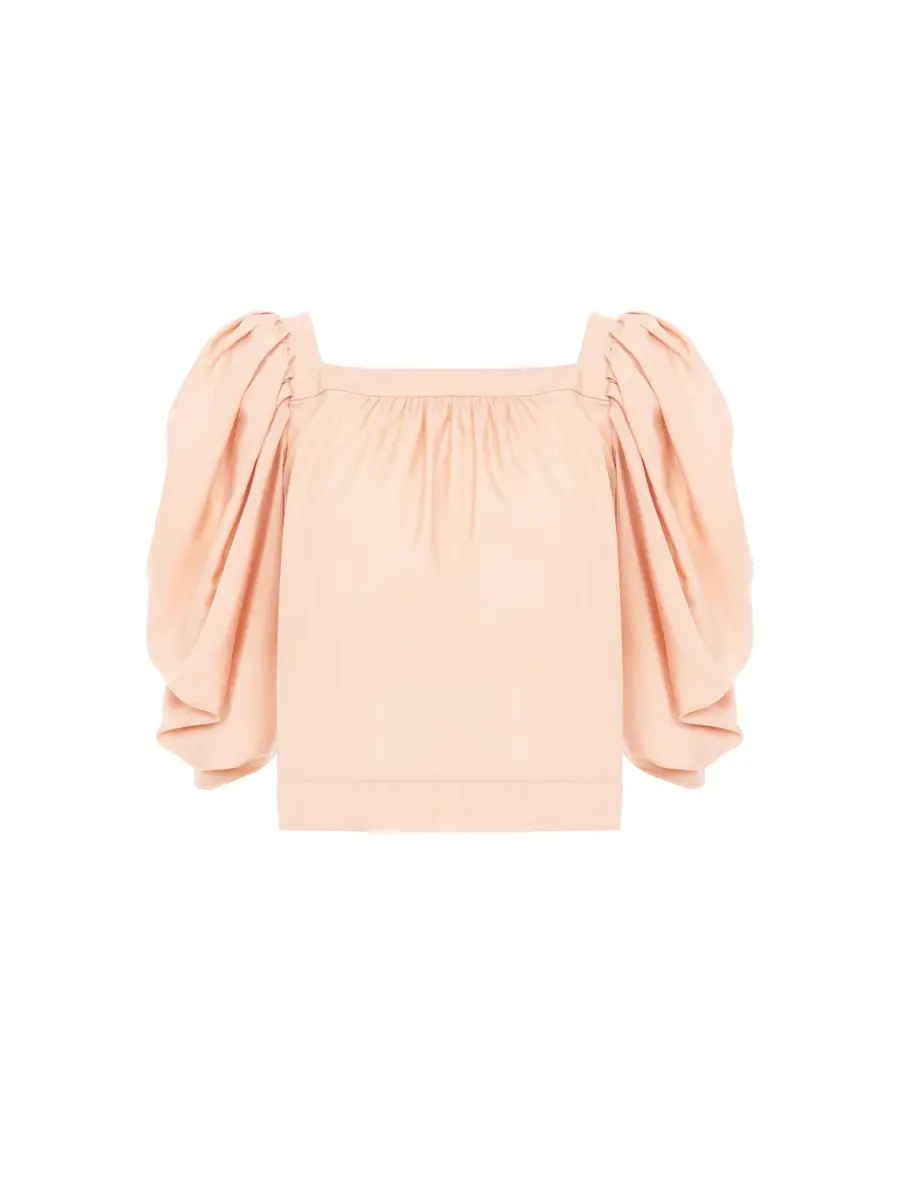 Chloé Puff-sleeve pleated top in silk poplin | Thumbnail 2 Chloé Puff-sleeve pleated top in silk poplin | Thumbnail 2