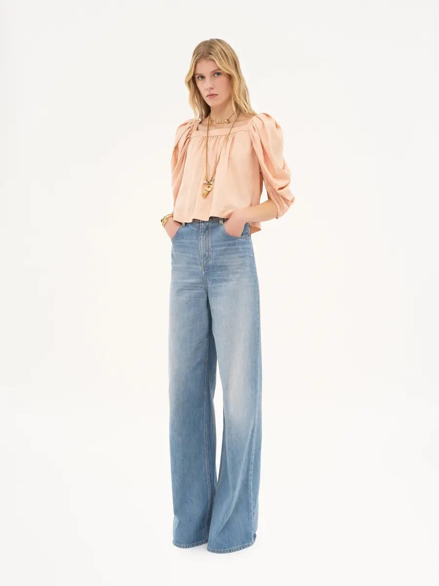 Chloé Puff-sleeve pleated top in silk poplin | Thumbnail 3 Chloé Puff-sleeve pleated top in silk poplin | Thumbnail 3