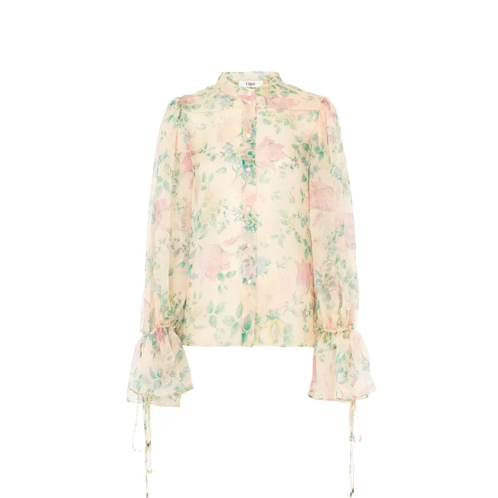 Chloé Puff-sleeve blouse in silk mousseline | Image 1 Chloé Puff-sleeve blouse in silk mousseline | Image 1