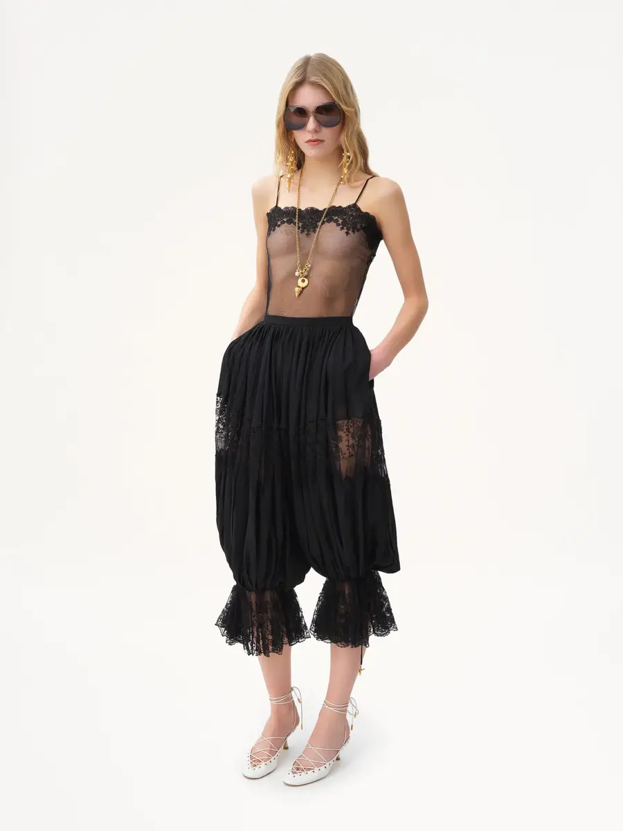 Chloé Fitted tank top in embroidered lace | Thumbnail 3 Chloé Fitted tank top in embroidered lace | Thumbnail 3